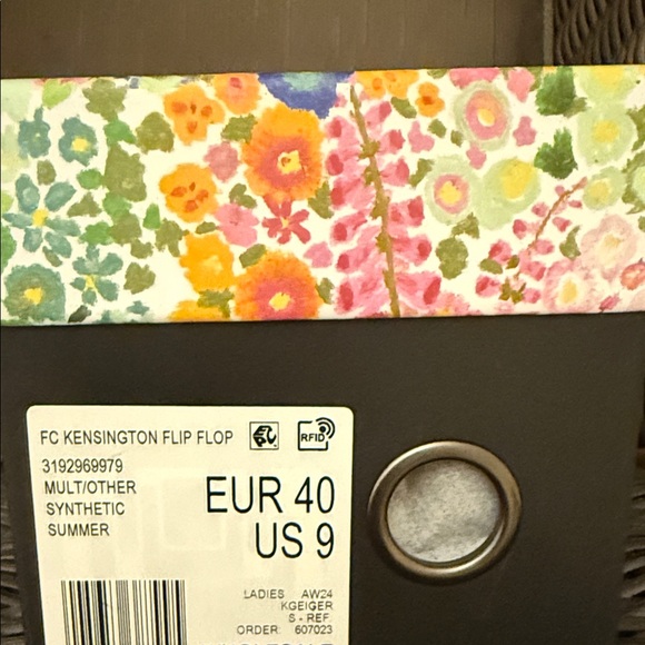 Kurt Geiger Floral Couture Pink Flip Flops - Picture 5 of 5